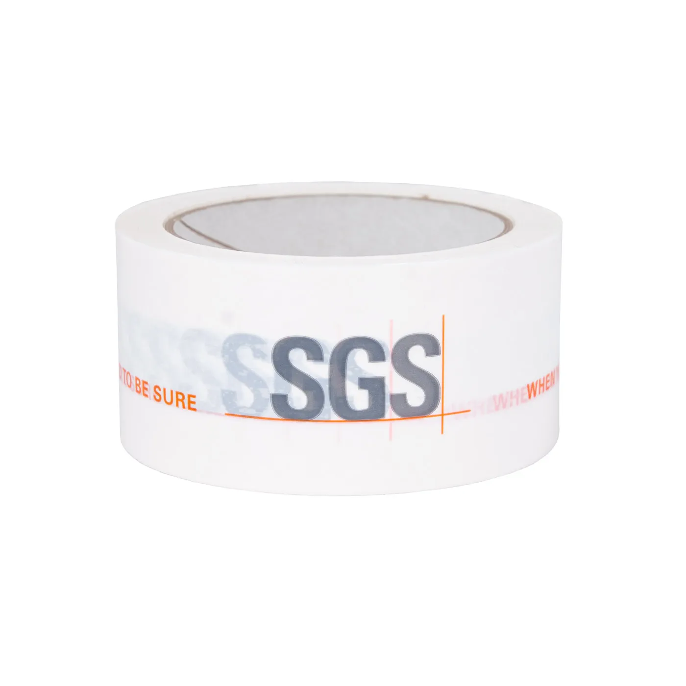 Silent packing tape, white with two-color print